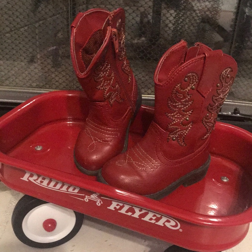 Cat & Jack Red Boots Size 5 Toddler